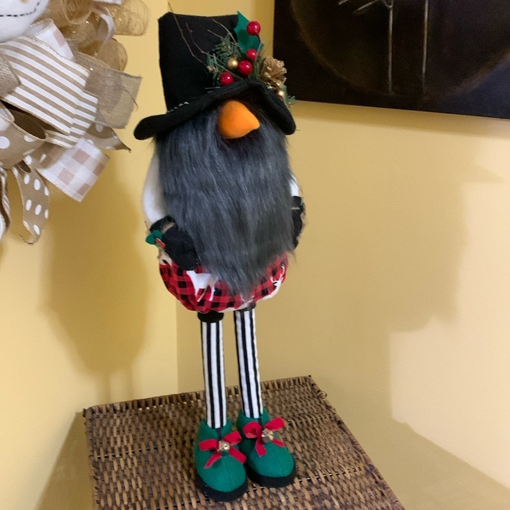 Scandinavian Standing Snowman Gnome with Movable Arms